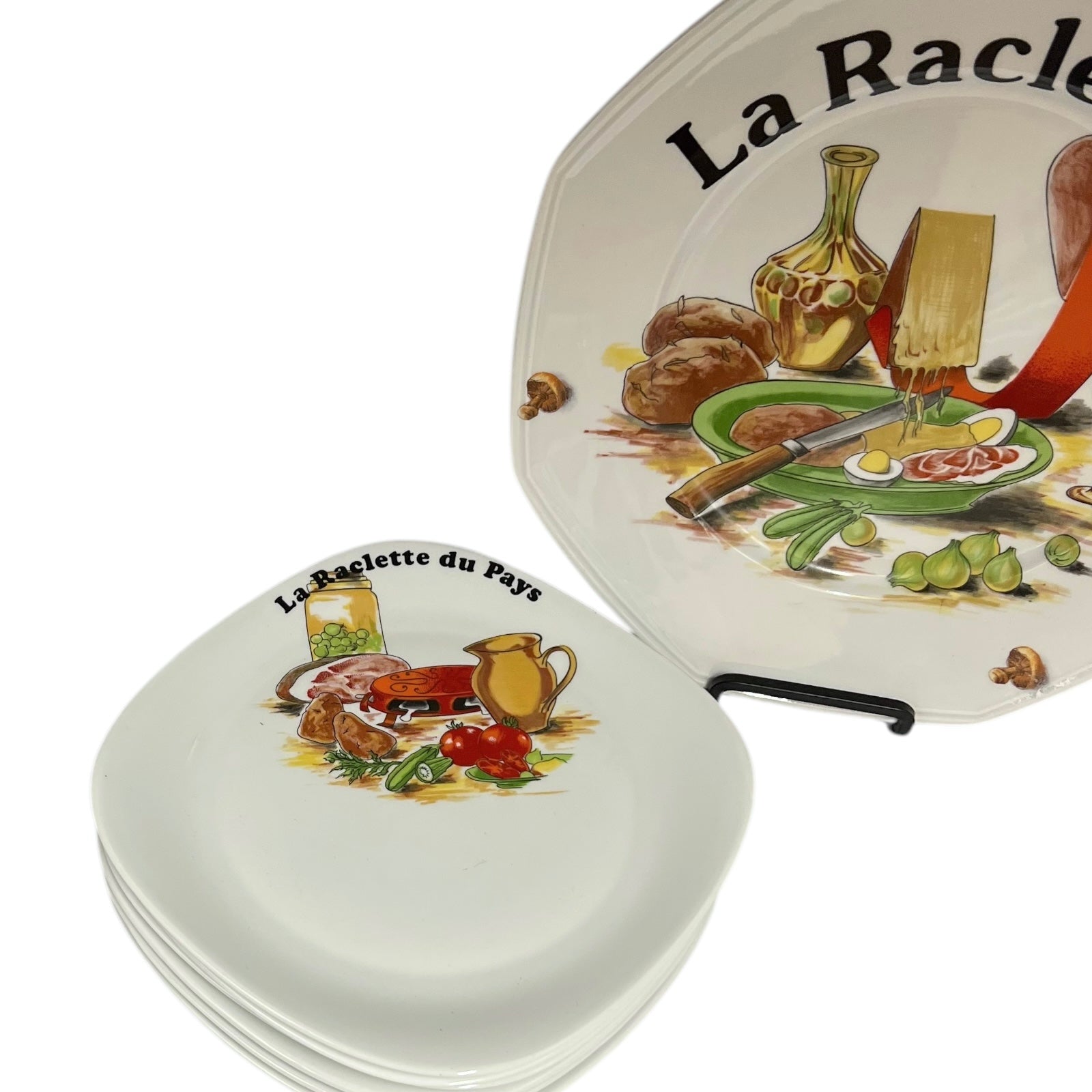 6 French La Raclette Plates 