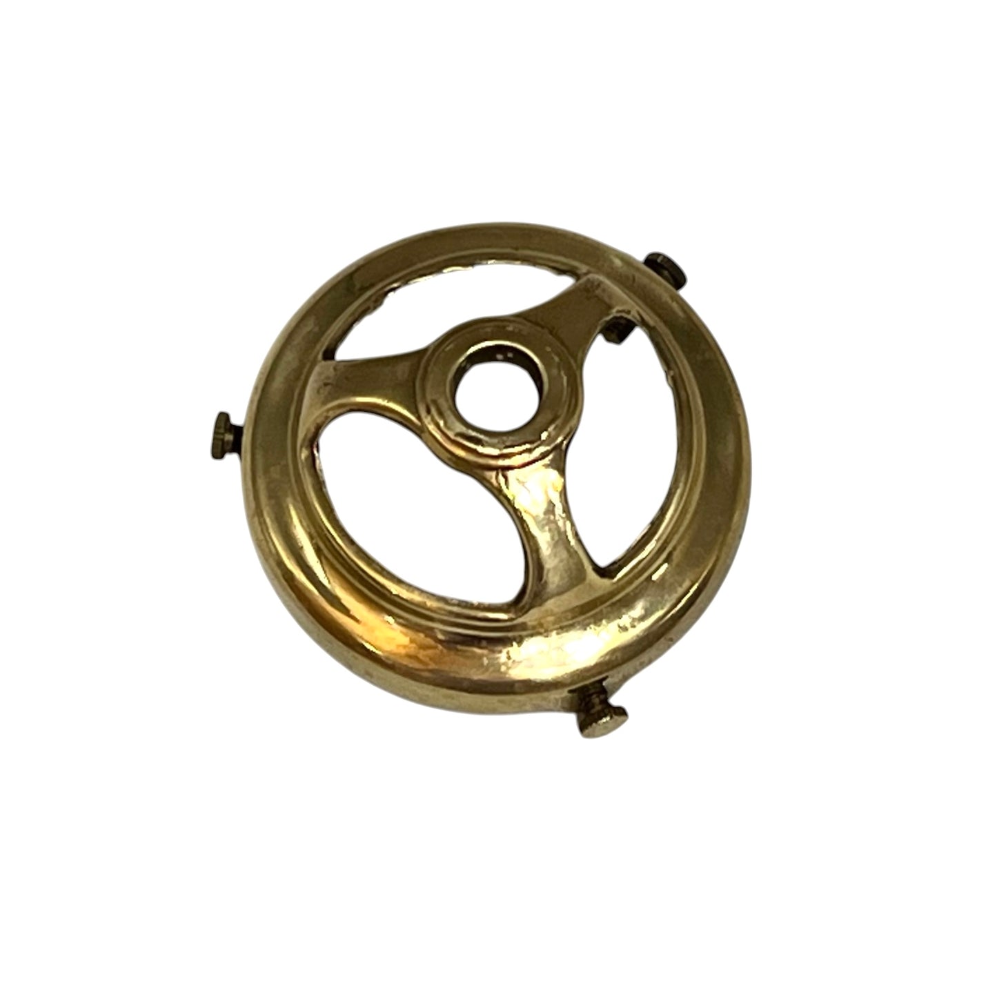 Brass vintage lampshade holder on a white background