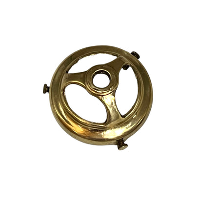 Brass vintage lampshade holder on a white background