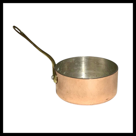 Small French Copper Pan, Copper Single Serving Pot with Aluminium Lining for sale by All Things French Store