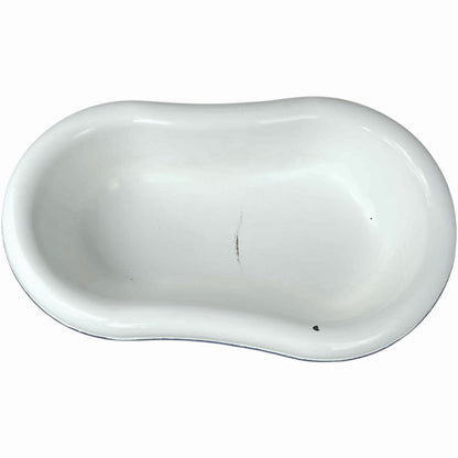 close up detail of vintage baby bath