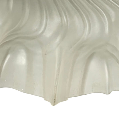 Close up of a glass lampshade on a white background 