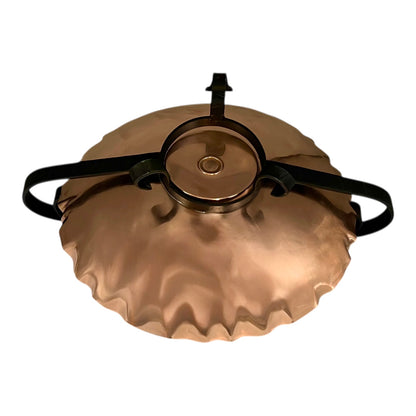 copper fruit bowl on a white background