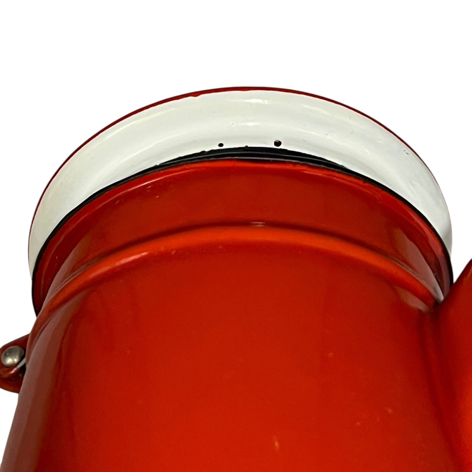 Close-up of a red teapot on a white background