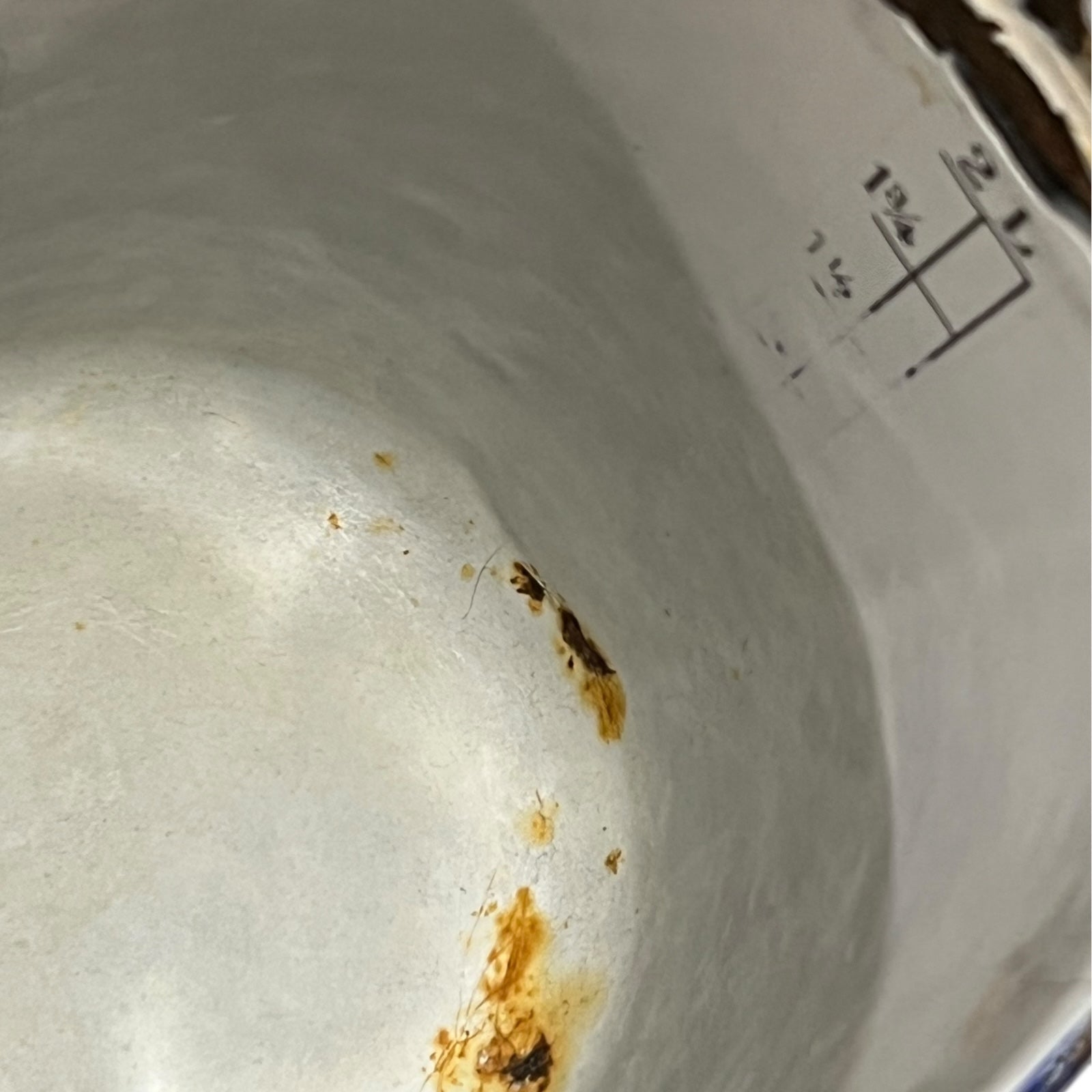close up image of vintage planter insde