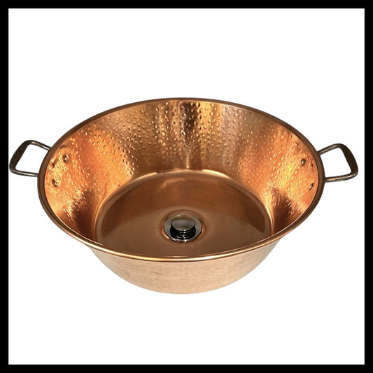 Copper Bathroom Roll Top Basin, Up Cycled Camper Van or Cloakroom Sink for sale by All Things French Store