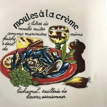 Vintage French Moules Serving Set of 8 Porcelain Mussels Bowls