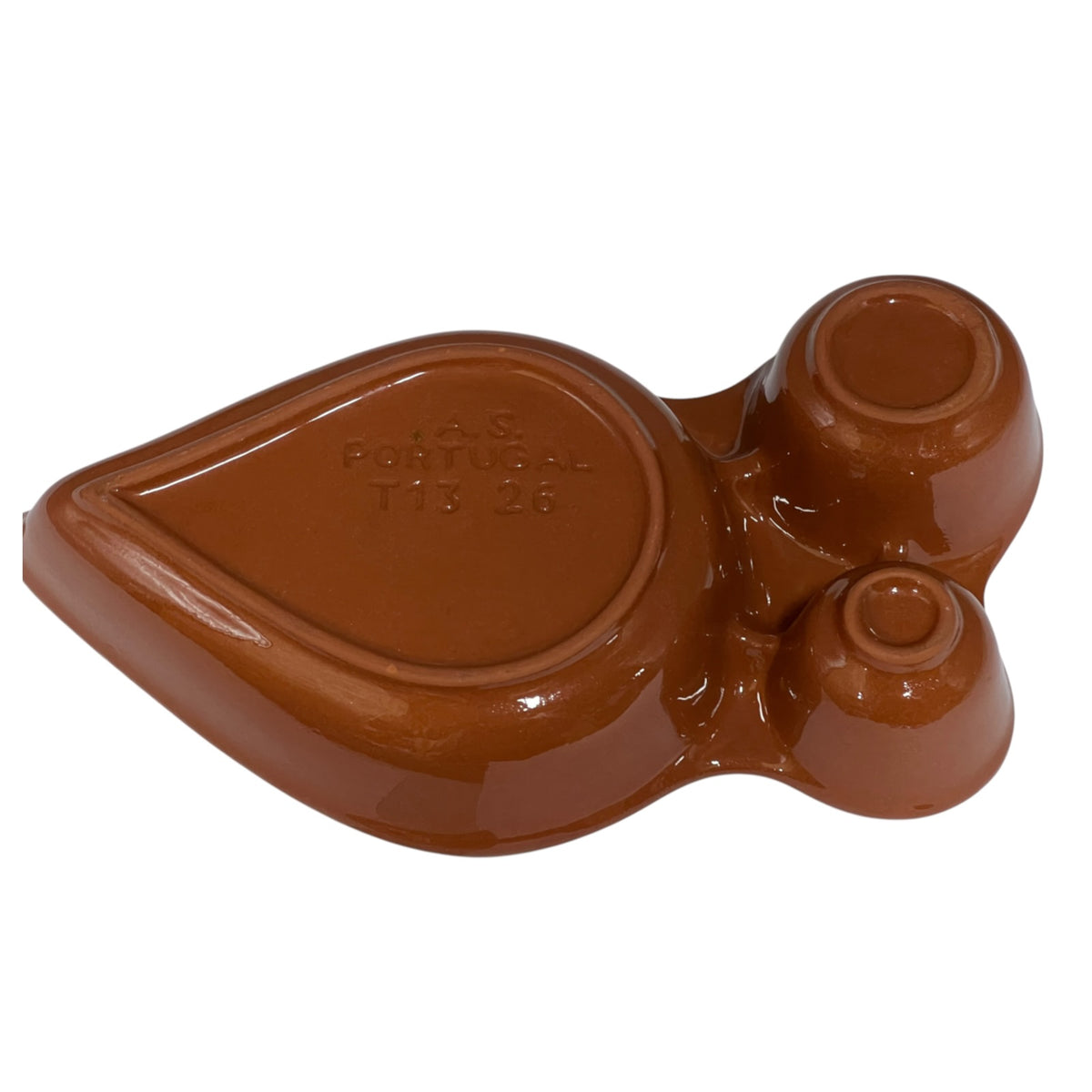 Portuguese Ceramic Olive Serving Dish – 3 Compartment Tapas Platter