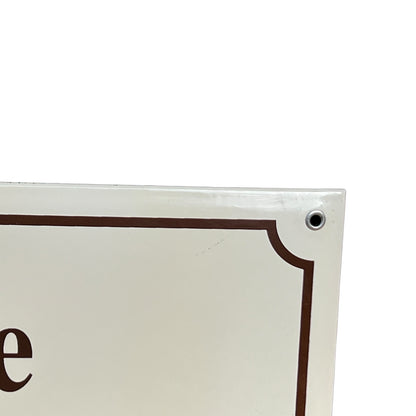 French cream and brown enamel street sign 