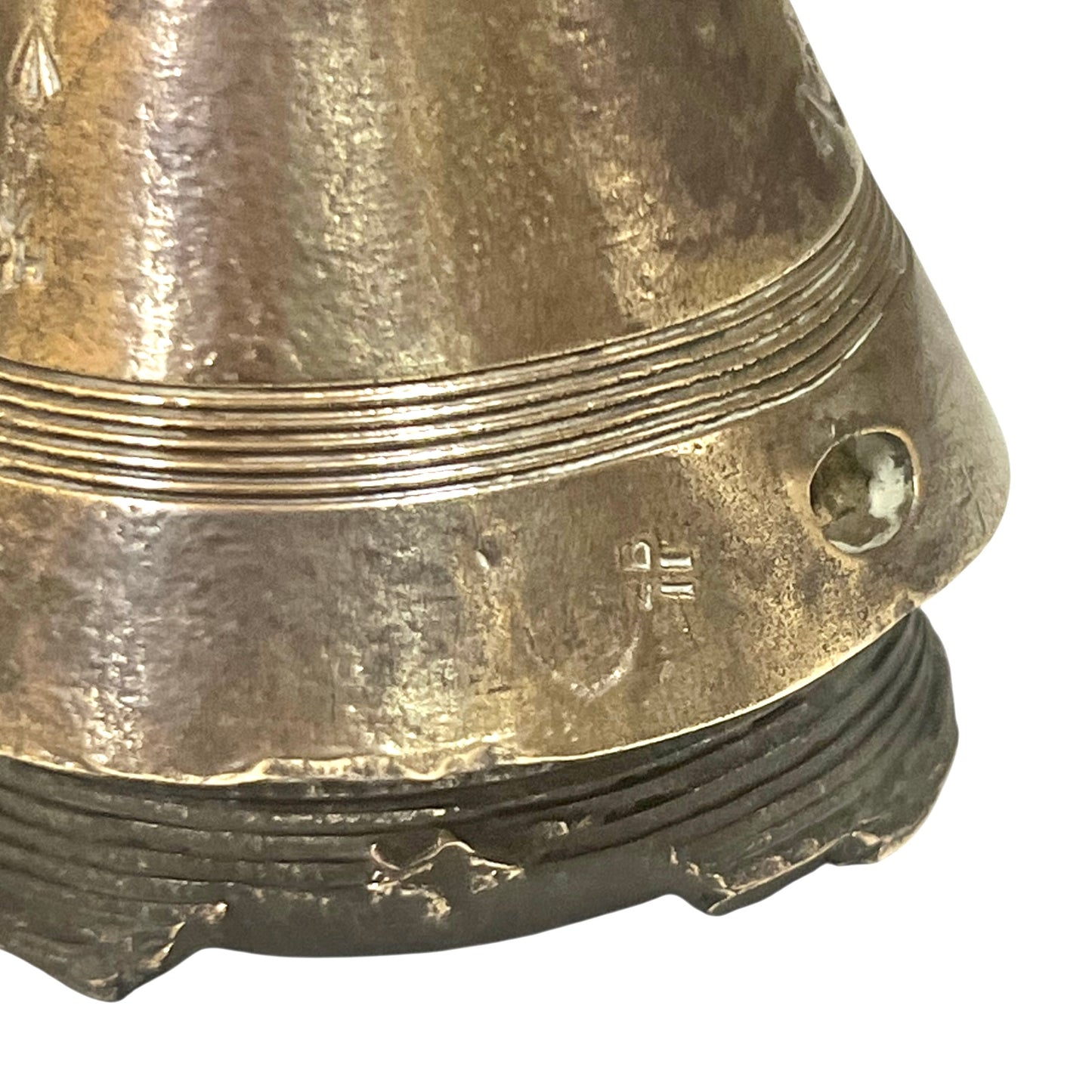 WW1 brass fuse paperweight on a white background