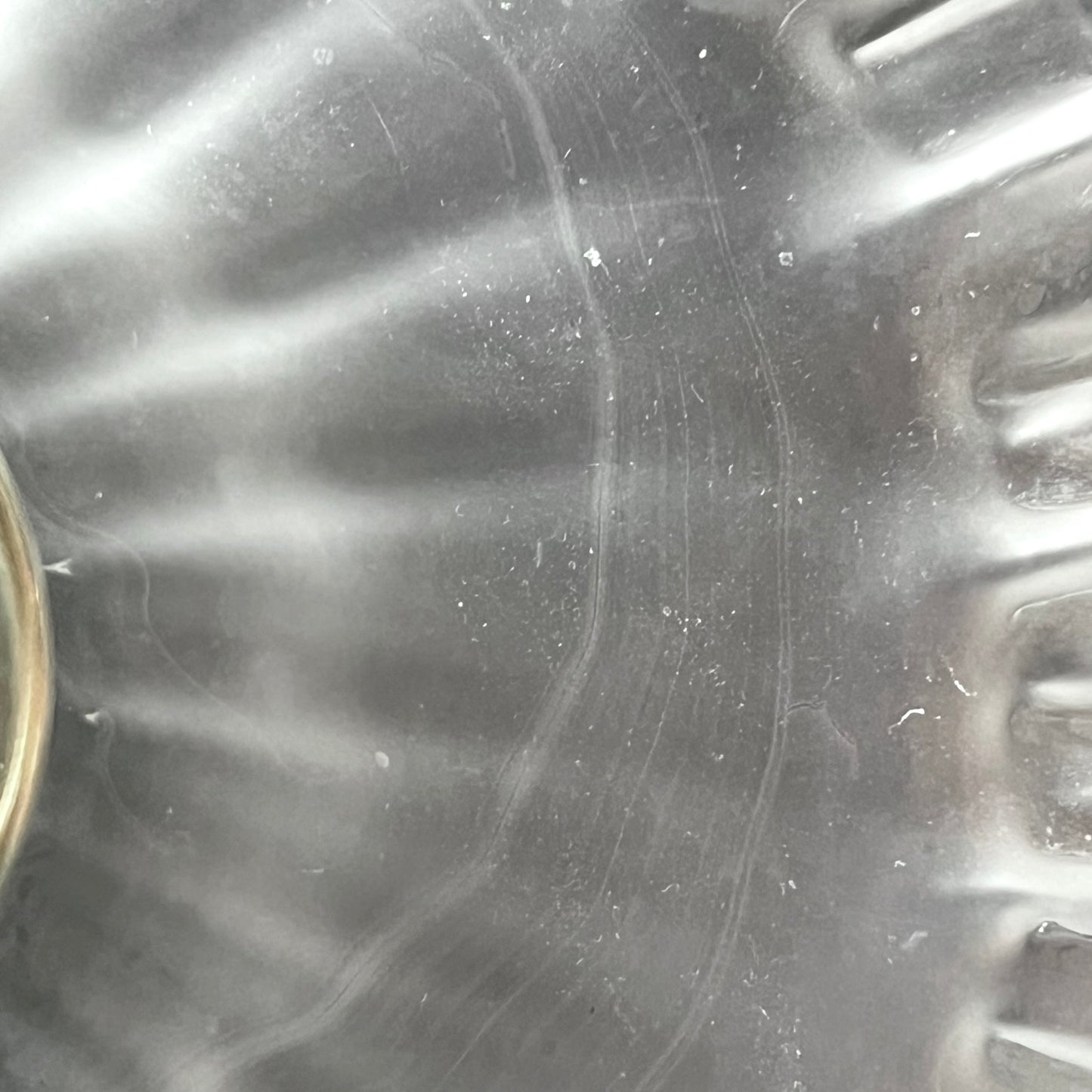 Close up of a vintage French glass lamp shade