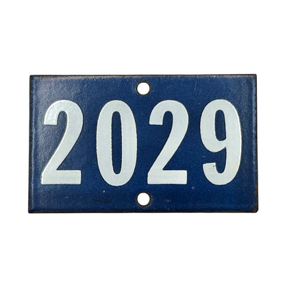 Vintage French Enamel Door Number 2029