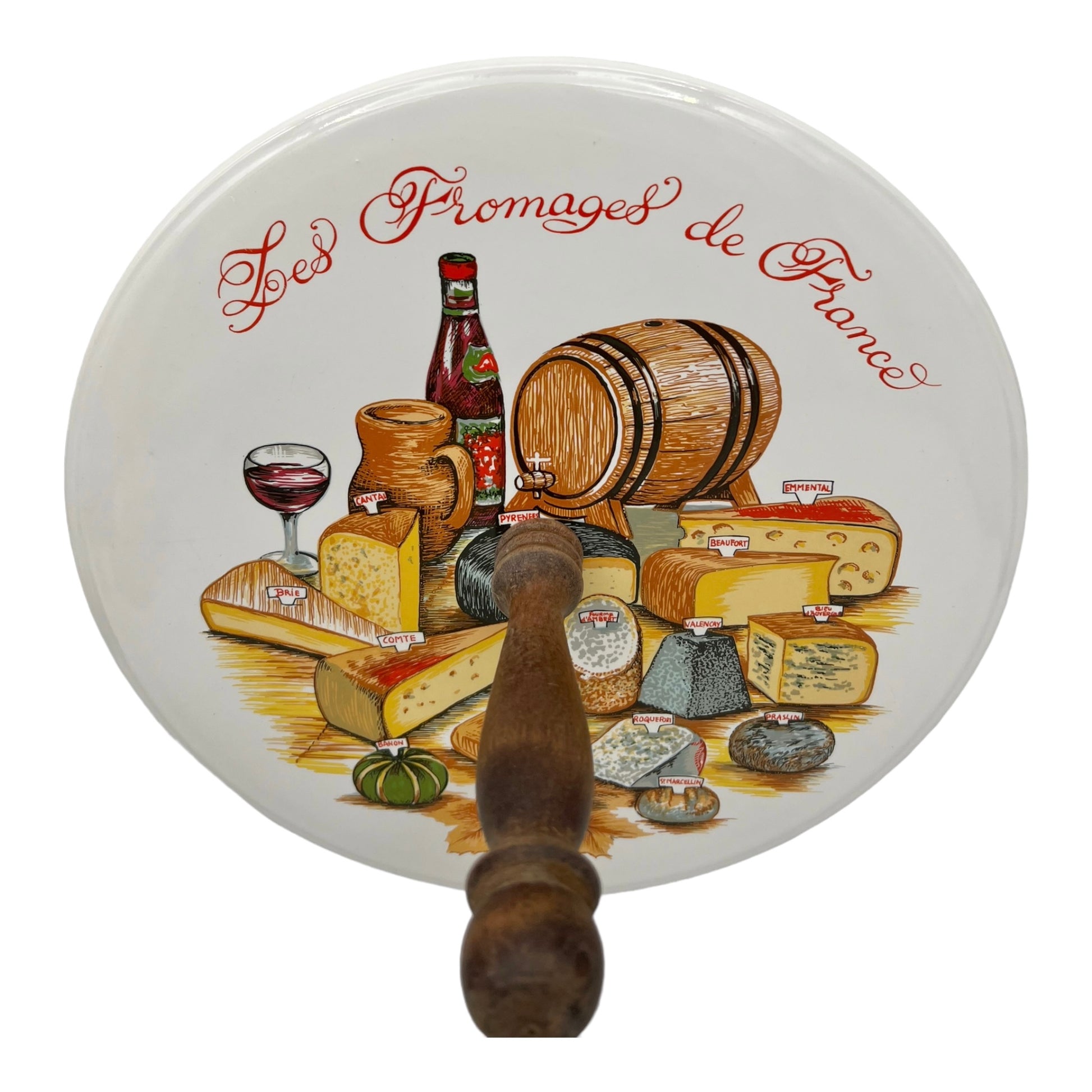 French vintage cheeseboard with a wooden handle