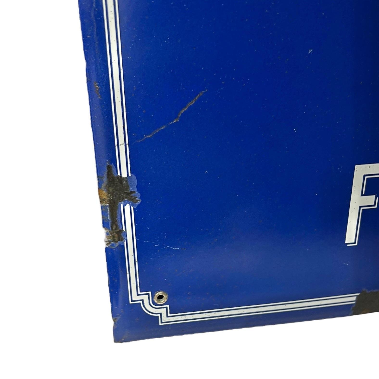 Close up of French road sign on a white background