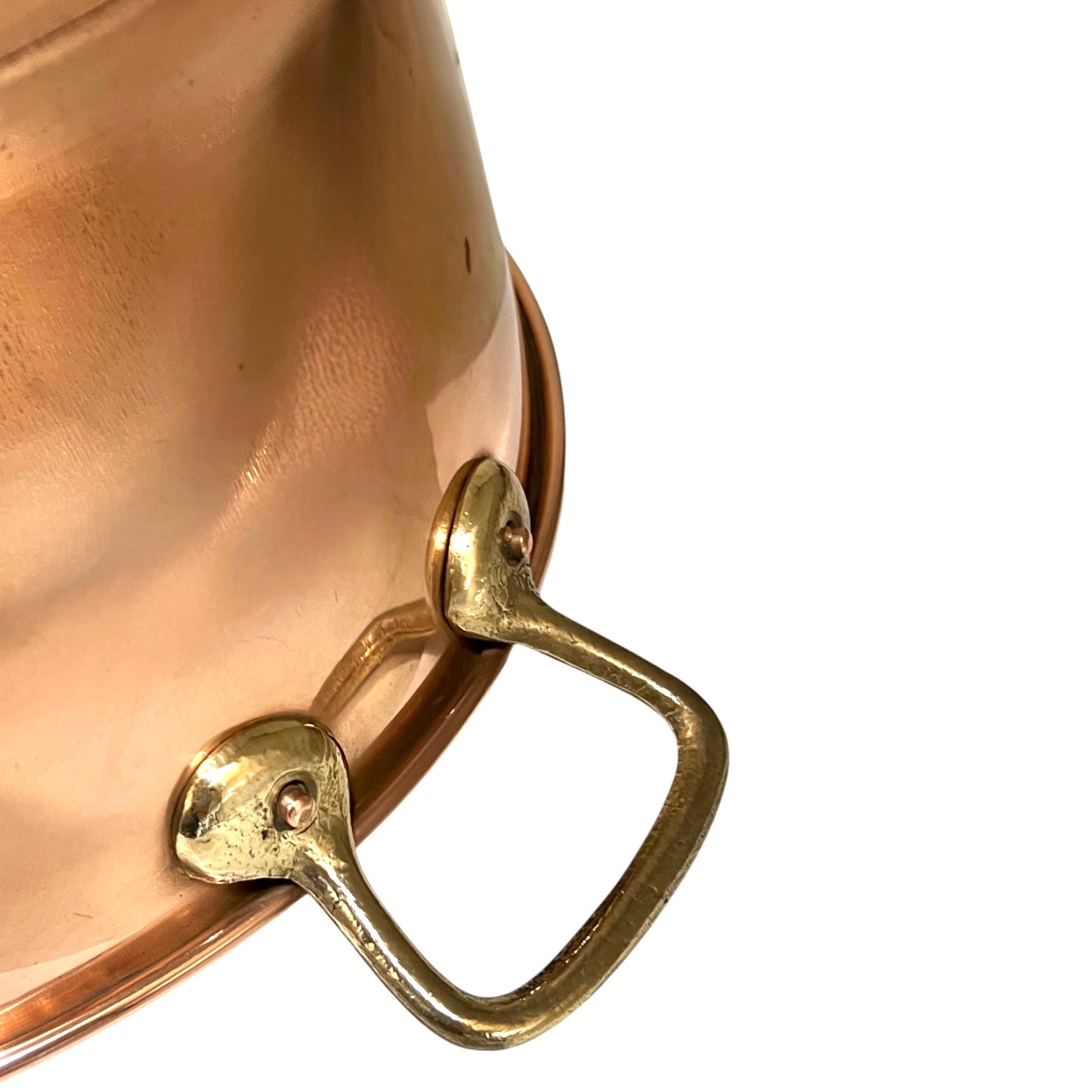 Brass sink handle on a white background 