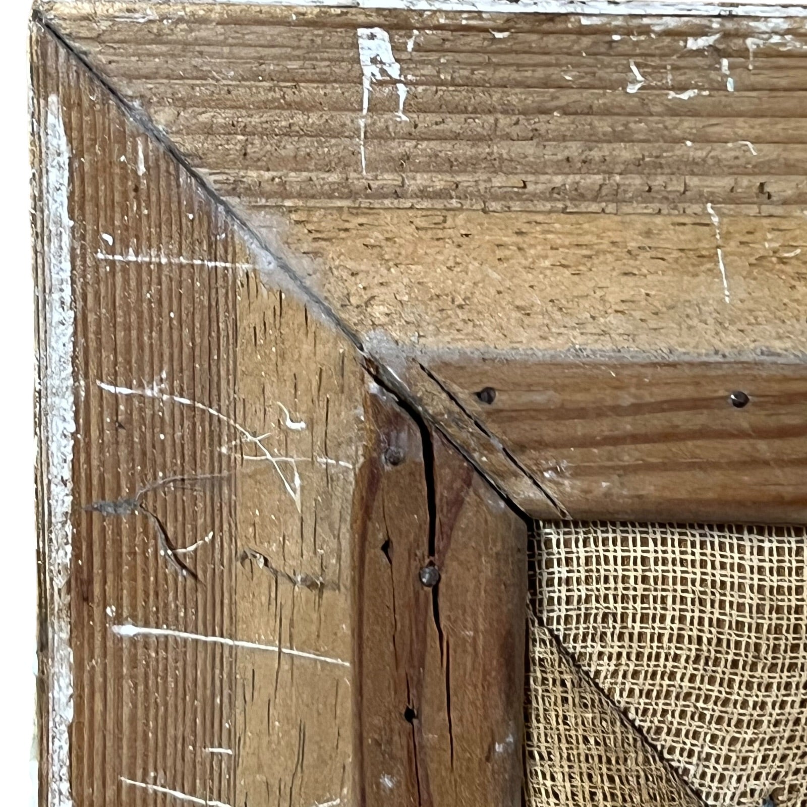 close up of a French vintage tapestry on a white background