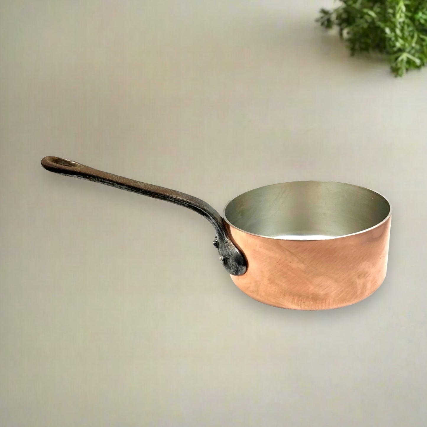 Vintage French Copper Pan with Brand New Tin Lining, 1.5mm Copper Saucepan 