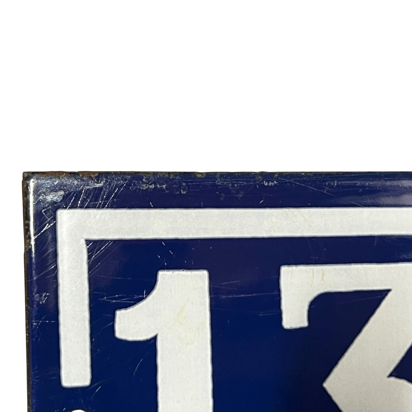 Original French Enamel House Number 132 Sign – Vintage Blue Metal Door Plaque