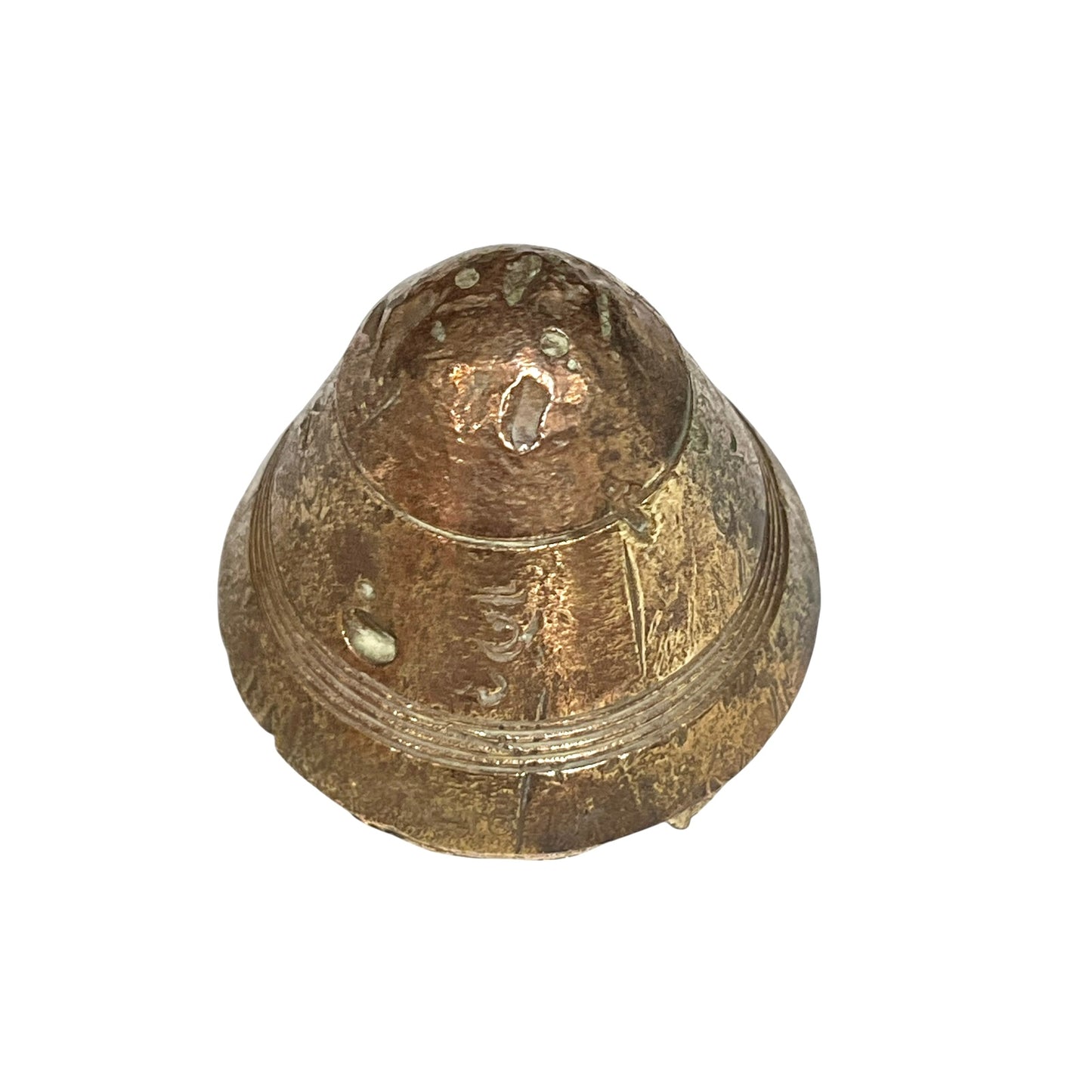 WW1 brass fuse paperweight on a white background 