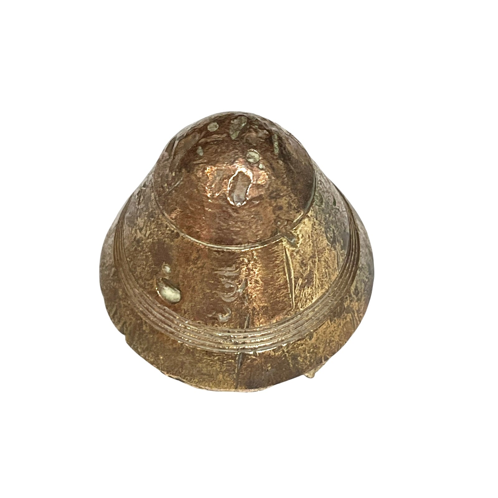 WW1 brass fuse paperweight on a white background 