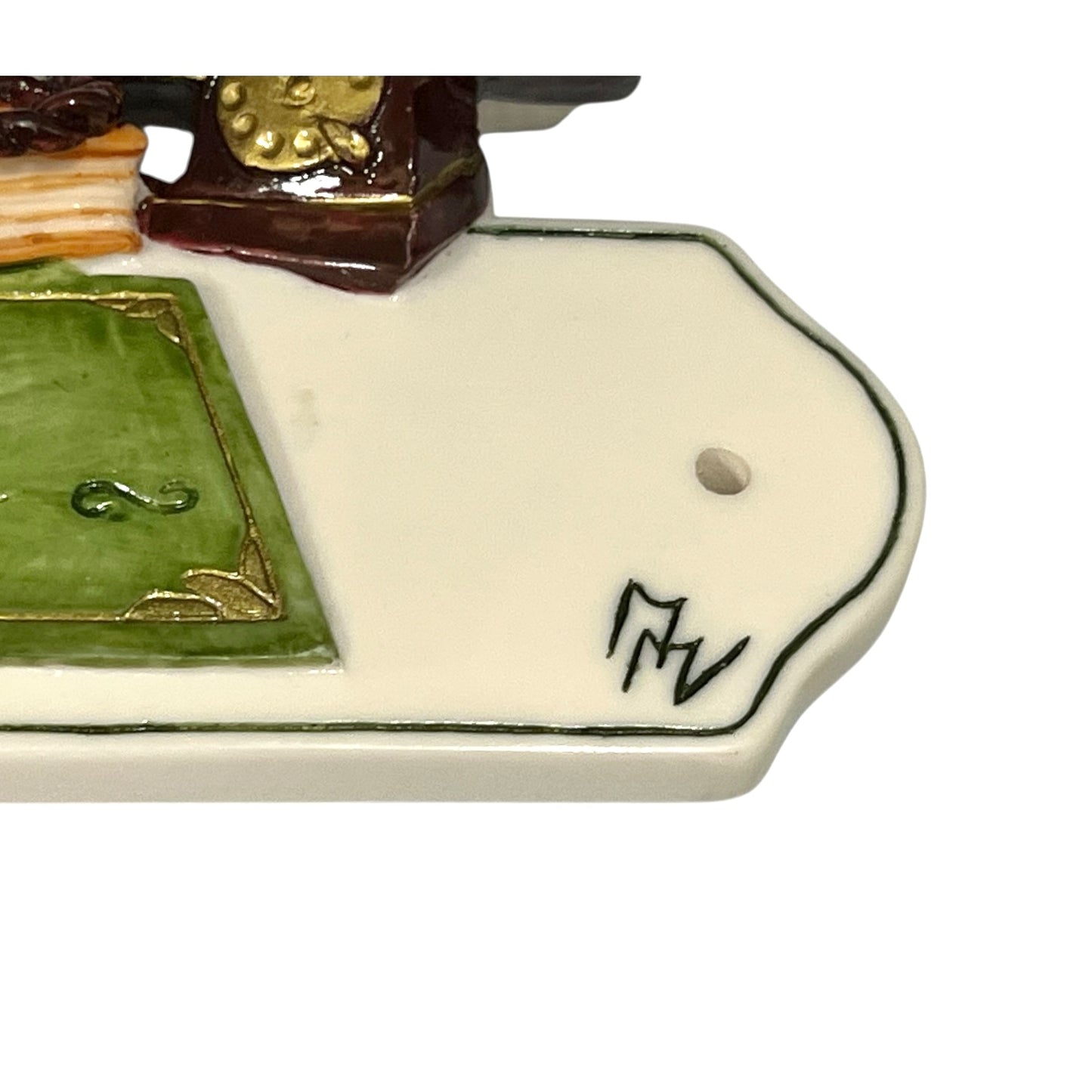 Decorative novelty door sign for an office labelled in French as Bureau, with a telephone, book and pan decoration on a white background