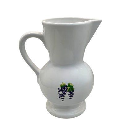 French Porcelain Wine Pitcher, Vintage White Wine Jug made by Revol