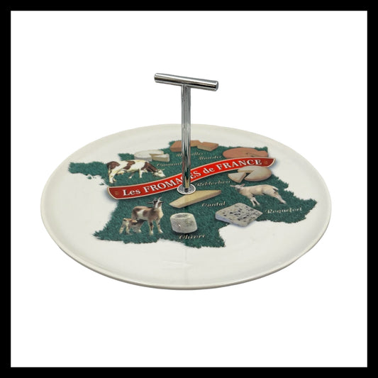 French ceramic cheeseboard with metal handle for sale by All Things French Store