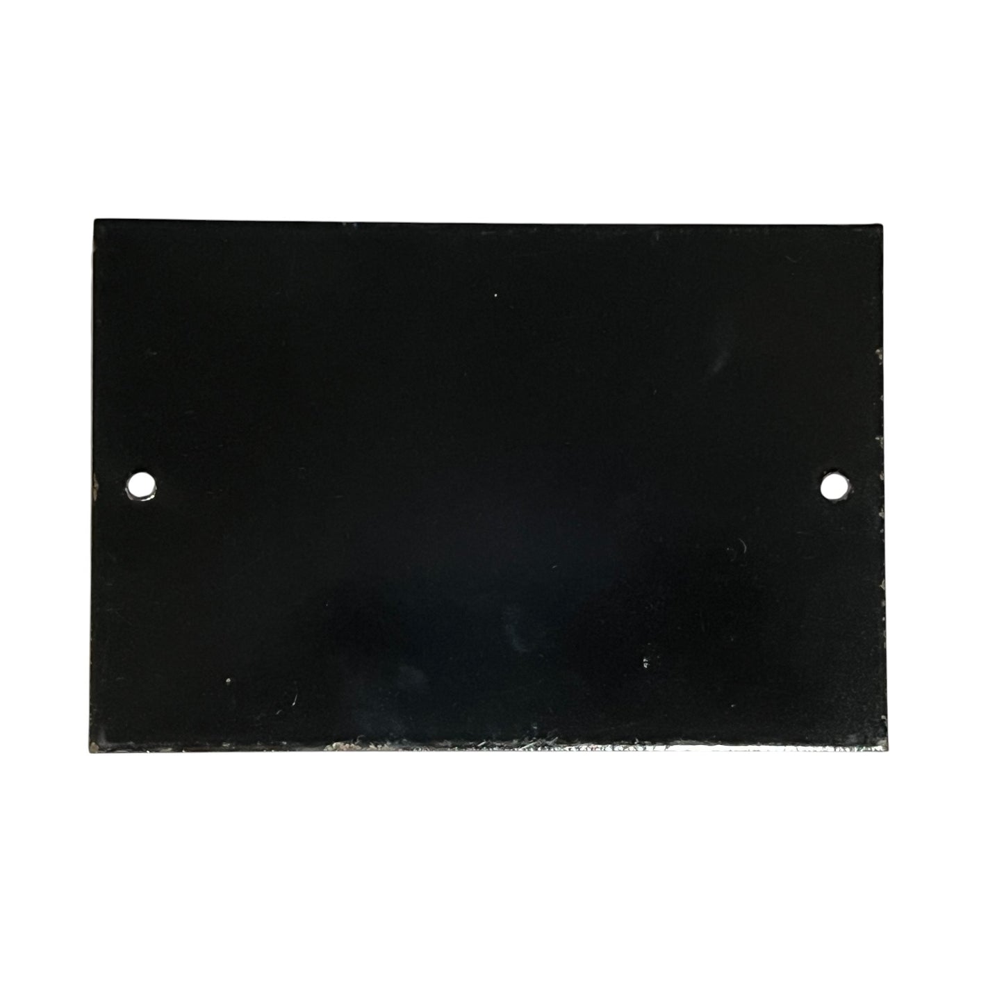 Close up of a French enamel door number on a white background 