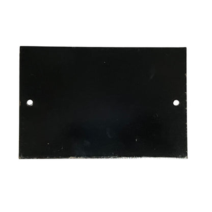 Close up of a French enamel door number on a white background 