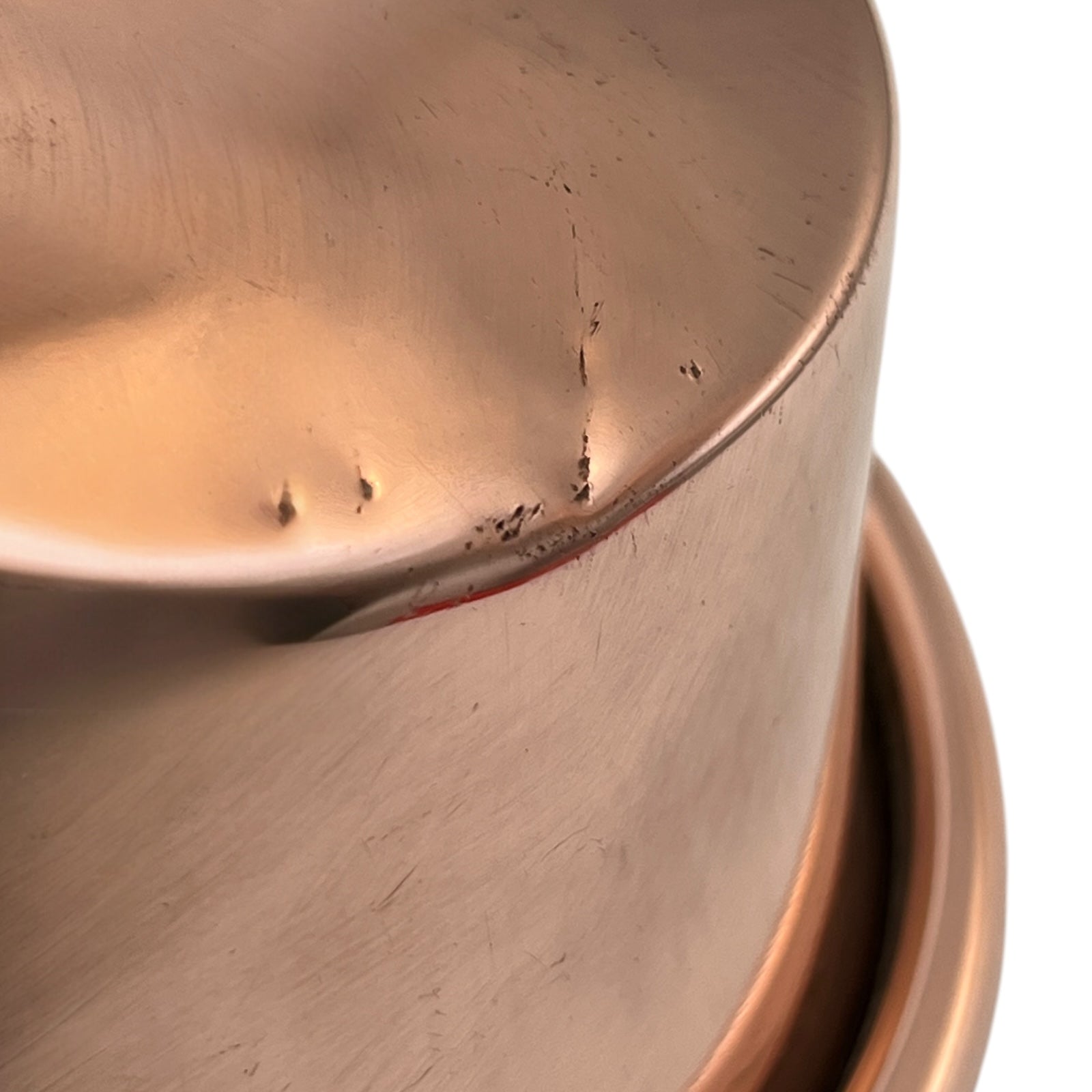 copper pan close up view