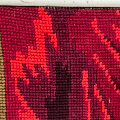 close up of a French vintage tapestry on a white background