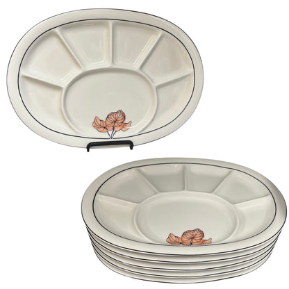 Set of 6 Vintage Goebel Oeslauer Sectioned Plates – West German Ceramics