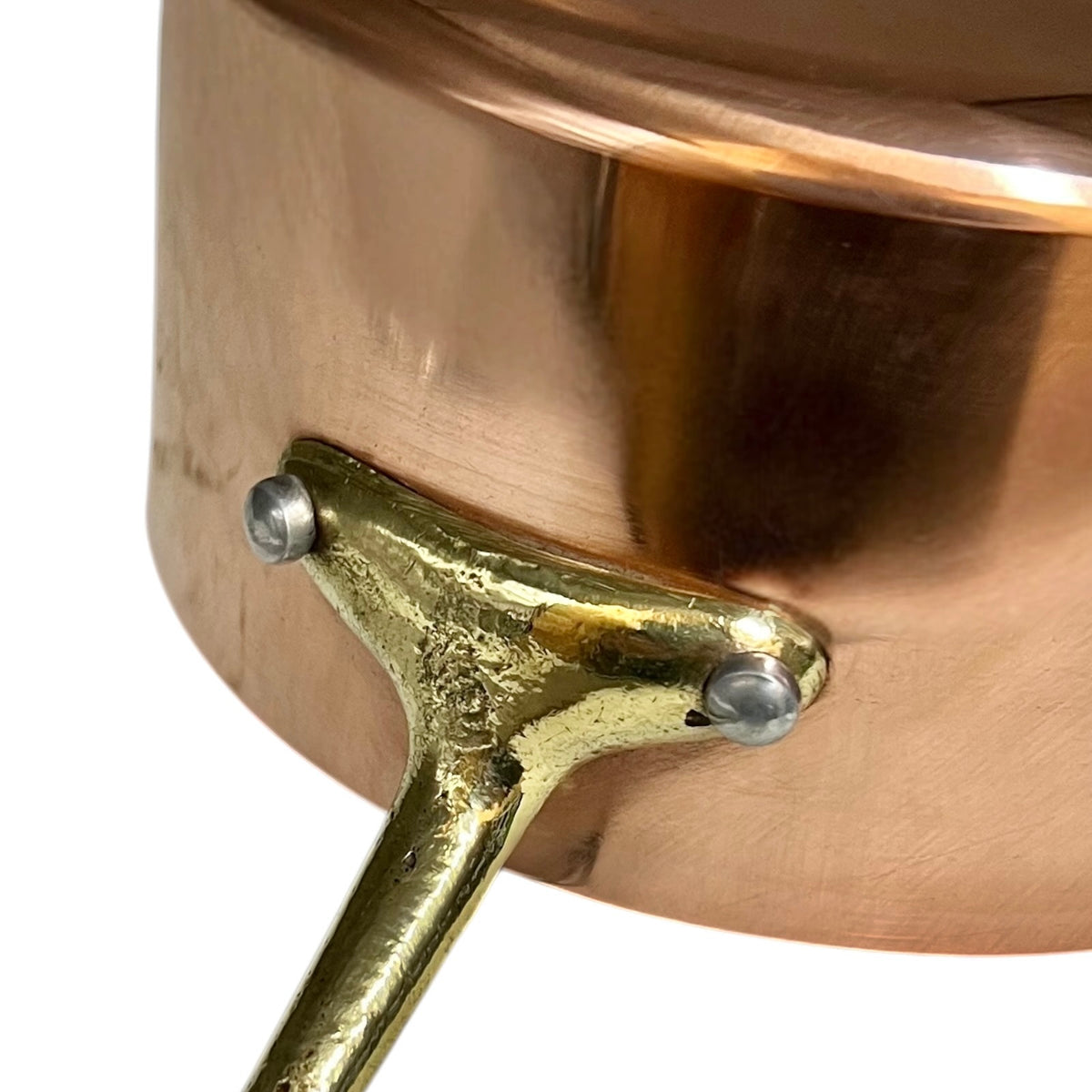 Brass handle of copper pan 