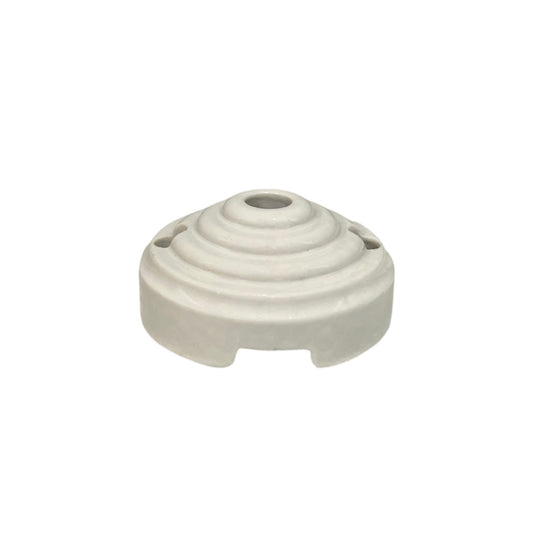 White ceramic French vintage ceiling rose on a white background