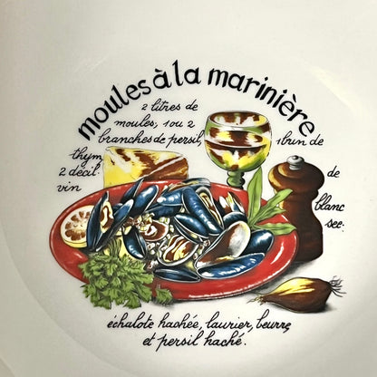 Vintage French Moules Serving Set of 8 Porcelain Mussels Bowls