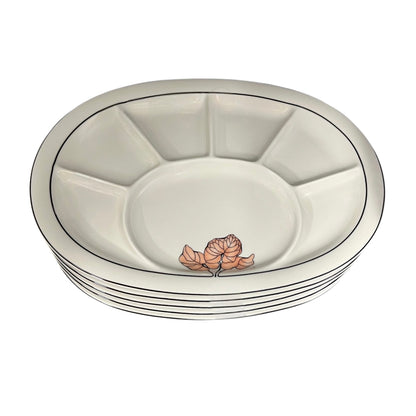 Set of 6 Vintage Goebel Oeslauer Sectioned Plates – West German Ceramics