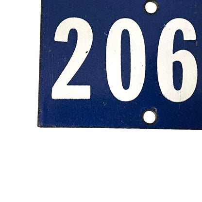 Vintage French Enamel House Number 2066 – Blue & White Door Plaque