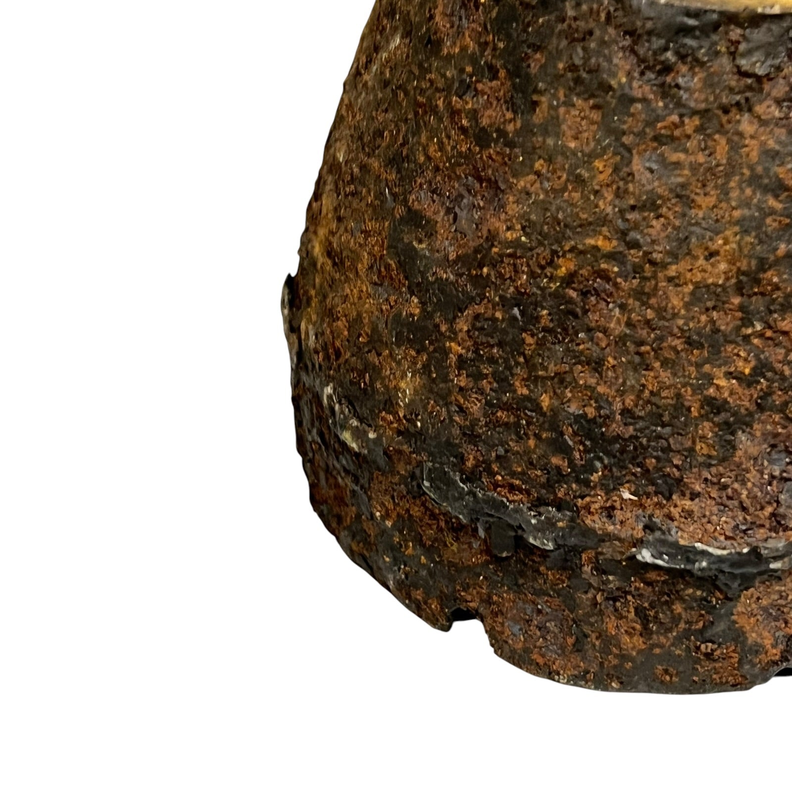 Close up of WW1 brass fuse on a white background