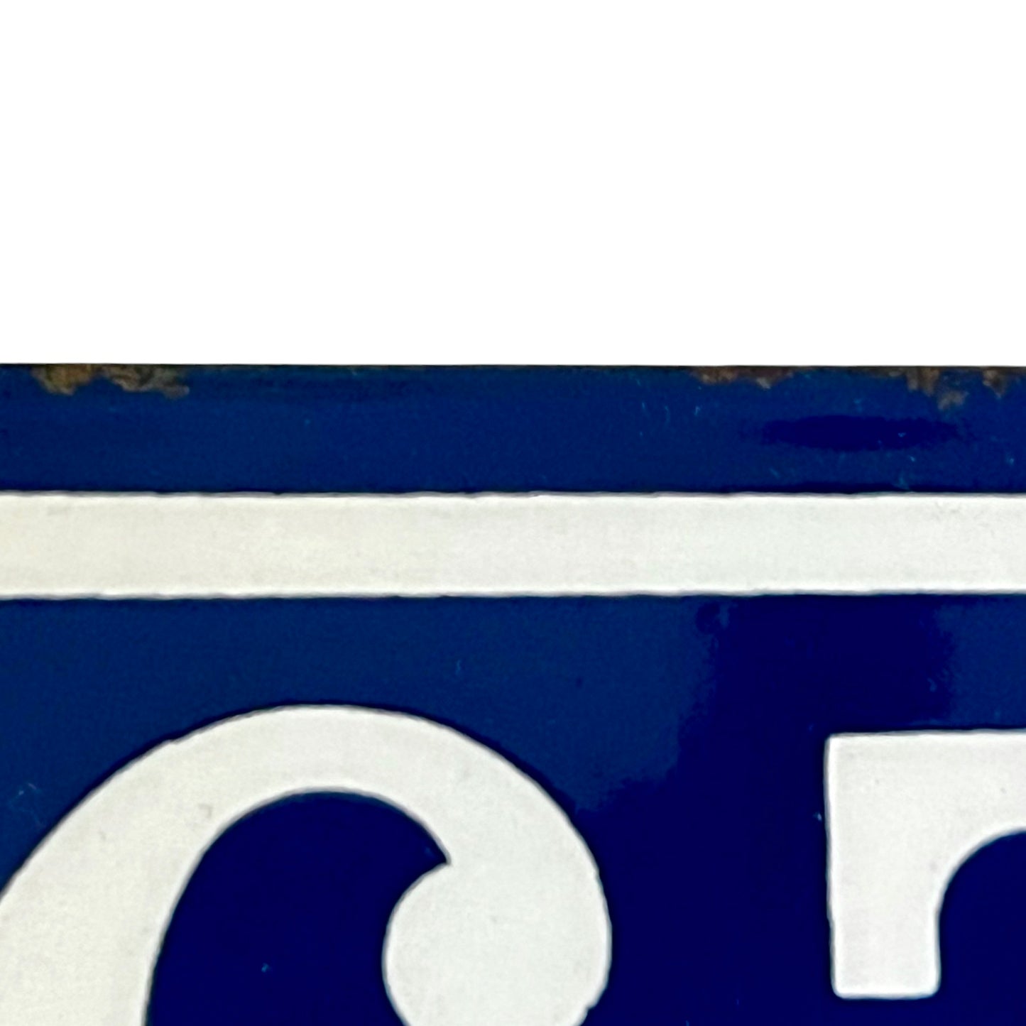 Original French Enamel House Number 67 Sign – Vintage Blue Metal Door Plaque