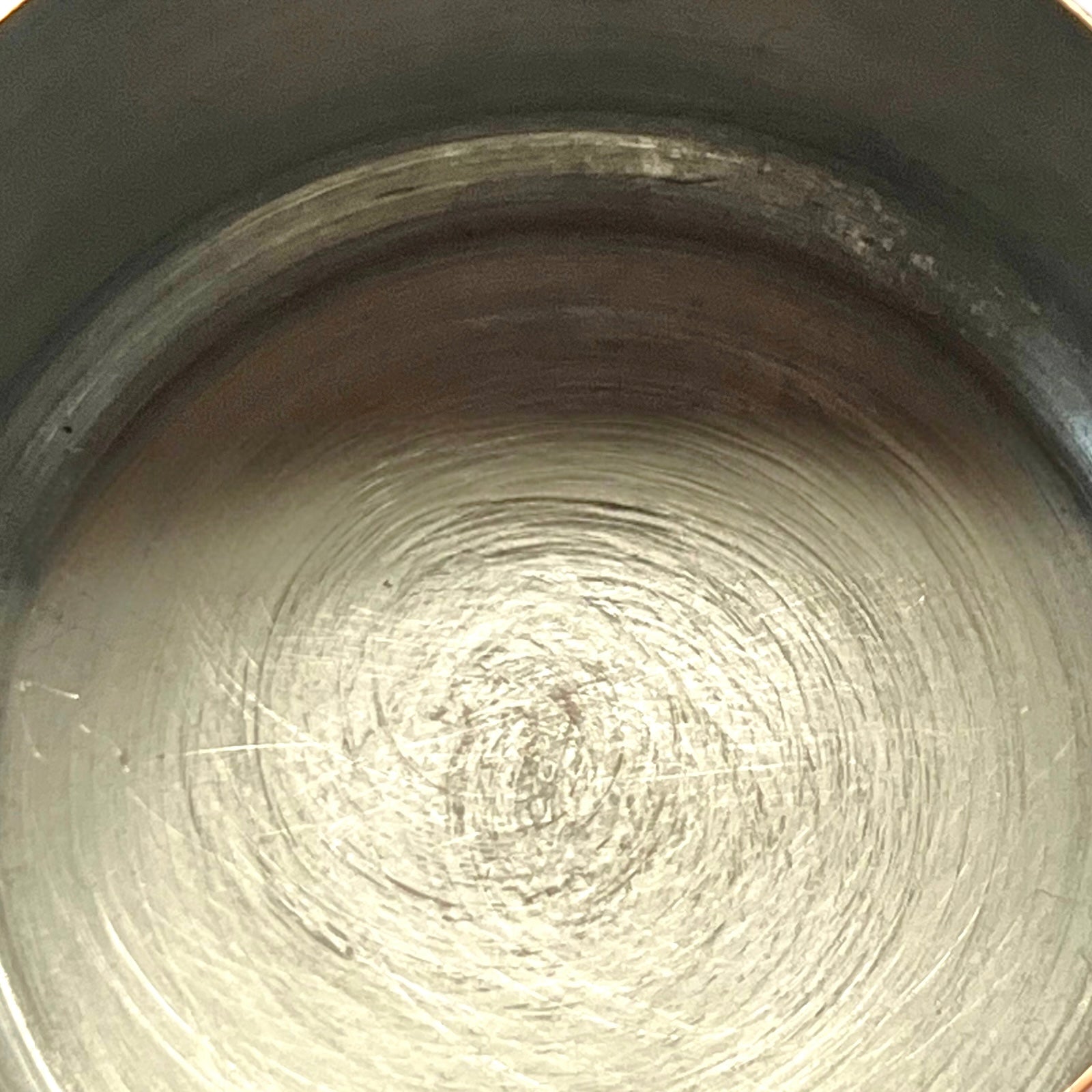 inside of tin lined copper pan