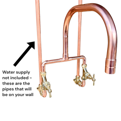 copper mixer tap showing what pipes are included