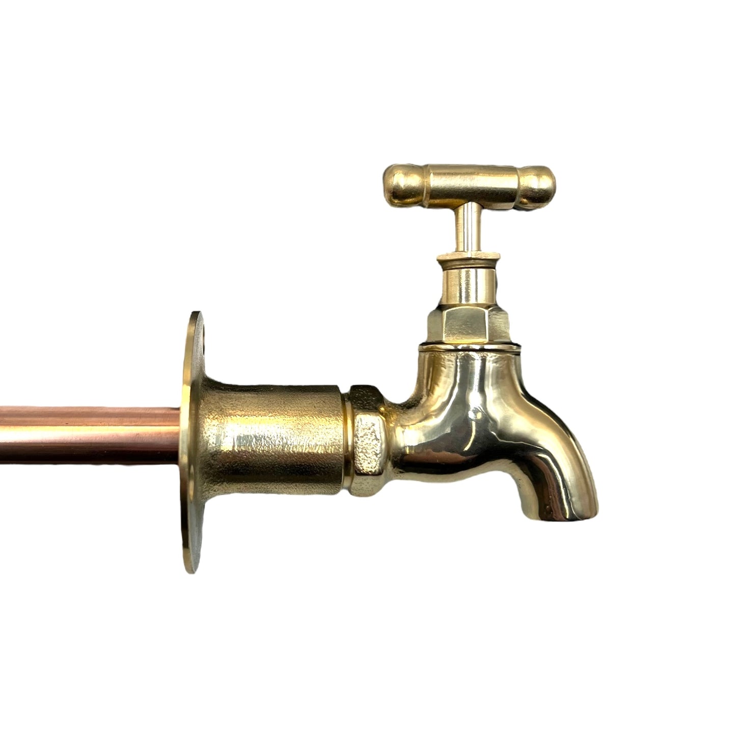 Brass Vintage Style Kitchen or Bathroom Taps, Wall Mounted ideal for Belfast Sink 