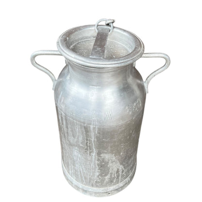 French vintage aluminium milk churn for sale by All Things French Store