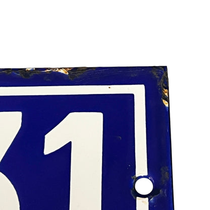 Vintage French Enamel House Number 131 – Original Door Plaque