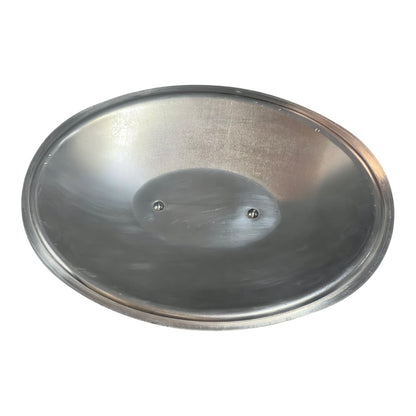 Close-up of the inner of a  copper pot handle on a white background