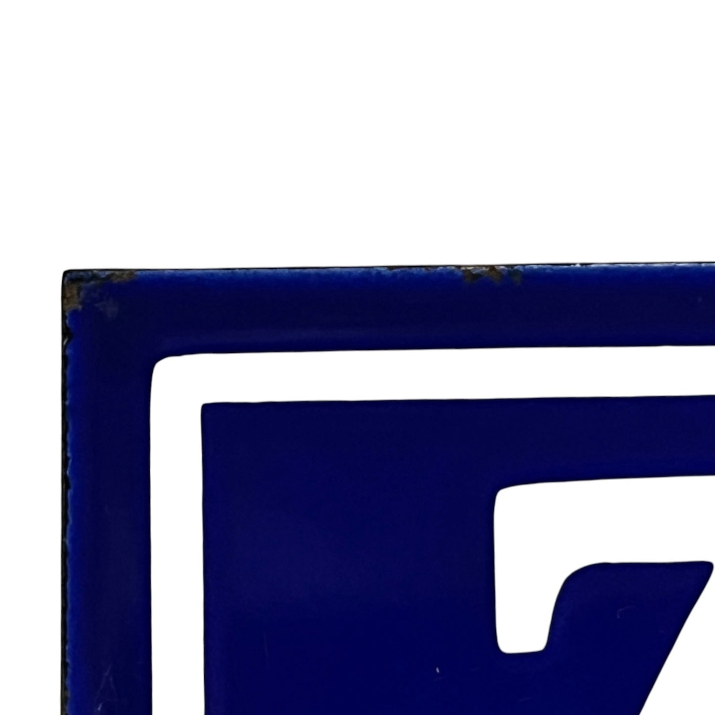Vintage French Enamel Blue and White Door Number 36