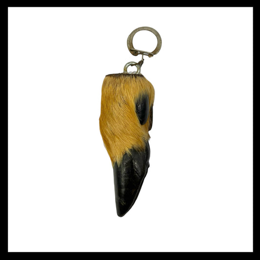 image small French keychain keyring made from a taxidermy deer hoof sold by All Things French Store