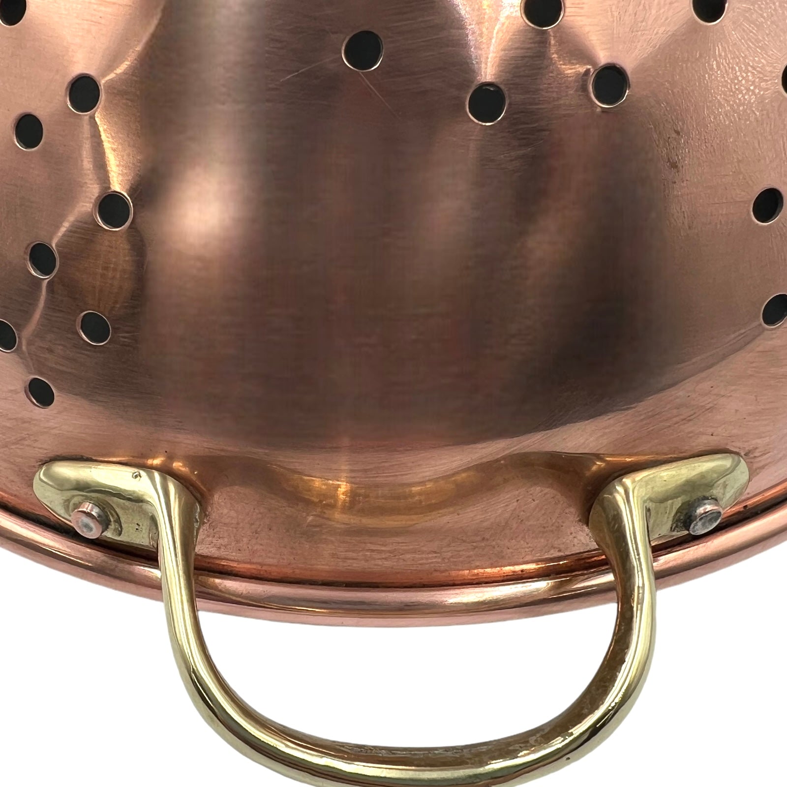 French shabby chic copper colander with tin lining 