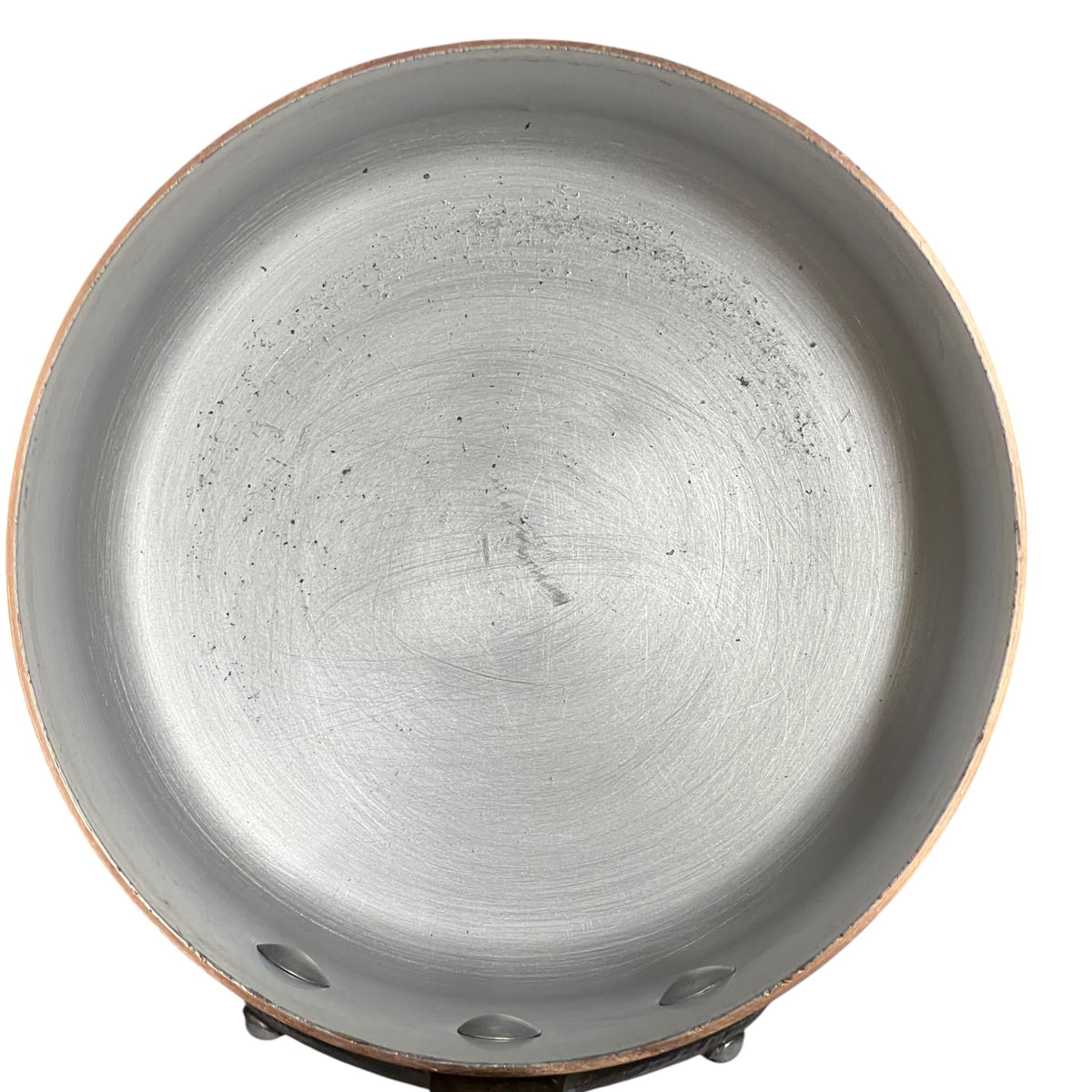 Vintage French Copper Saucepan Set of 4 | 2mm Thick | Aluminium Lined Cast Iron Handles