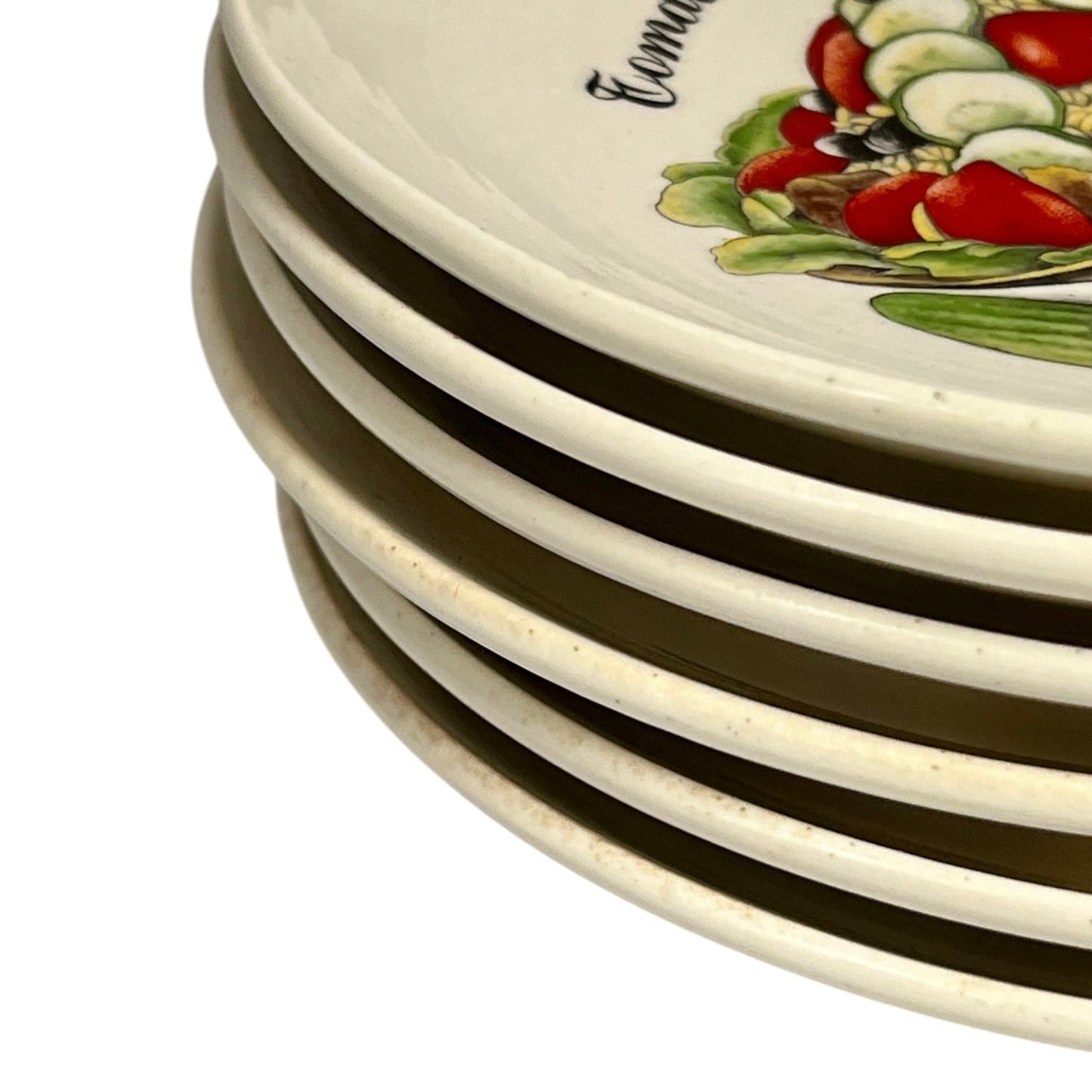 Vintage French Salad Plate Set, 6 Plates for different salads